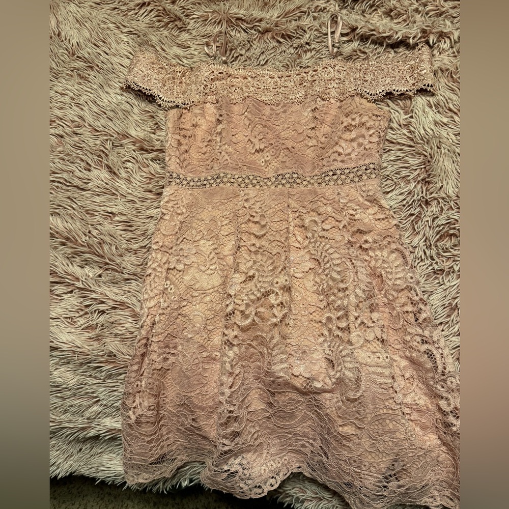 Pink off the shoulder dress